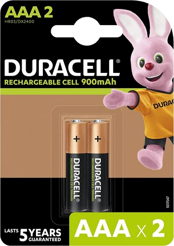 Duracell Rechargeable AAA Micro, 1.2V NiMH Akku Batterie, 900mAh, 2er-Pack