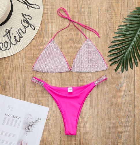 Bikini Set Swimsuit XS Small Medium Size 2-10 Triangle Thong 2-Piece Cheeky New - Picture 12 of 45