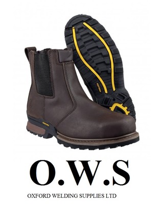 Amblers FS008 Herren Sicherheitsstiefel – Mit Stahlkappe, Wasserabweisend, SRC Rutschfest, Seitlichem Reißverschluss