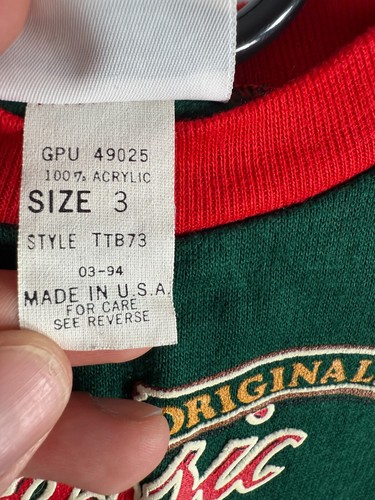 Vtg Trend Basics Toddler Boys Stone Bay Outdoors Gear Sweatshirt Green Red Sz 3T - Picture 9 of 13
