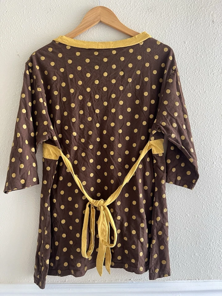 Top Desiree Lunares Encaje Lazo Trasero Talla Grande 2X Babydoll Y2K Cottagecore Preppy Foto 2 de 4