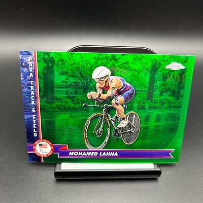2024 Topps Chrome USA Olympics #136 Mohamed Lahna Green Refractor /99