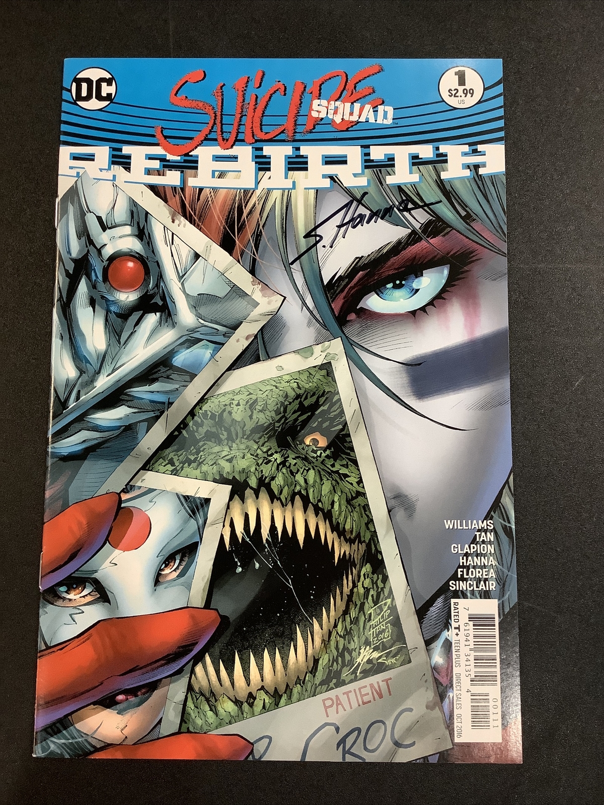 SUICIDE SQUAD #1 REBIRTH SIGNED SCOTT HANNA COA HARLEY QUINN COMIC BOOK ...