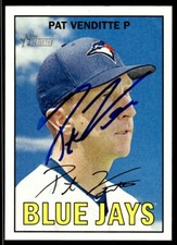 2016 Topps Heritage Baseball Pat Venditte Auto Toronto Blue Jays #61 Signed