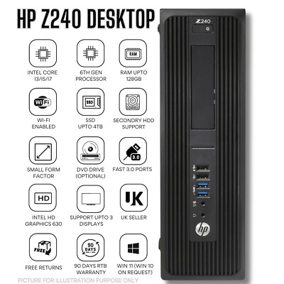 HP Z240 SFF Core i7-6700 32GB RAM 2TBSSD WiFi i7-6. Gen 90 Tage Garantiezeit