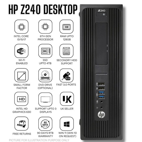 HP Z240 SFF Intel Core i7-6700 32GB RAM 2TB SSD WLAN fähig 90 Tage Garantie - Bild 1 von 6