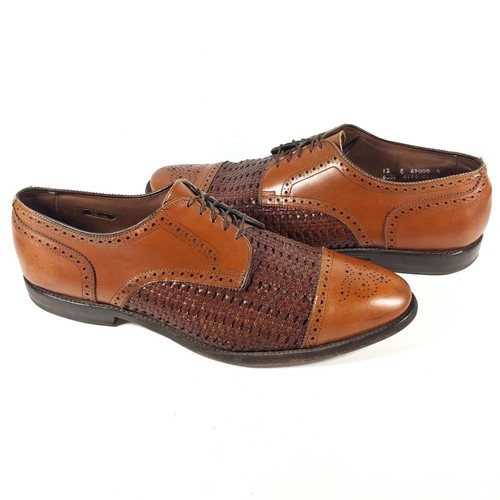 Allen Edmonds Sanford Cap Toe Weave Woven Brown Le