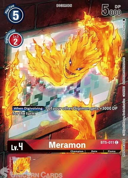 BT5-011 Meramon Common Alternative Art Mint Digimon Card