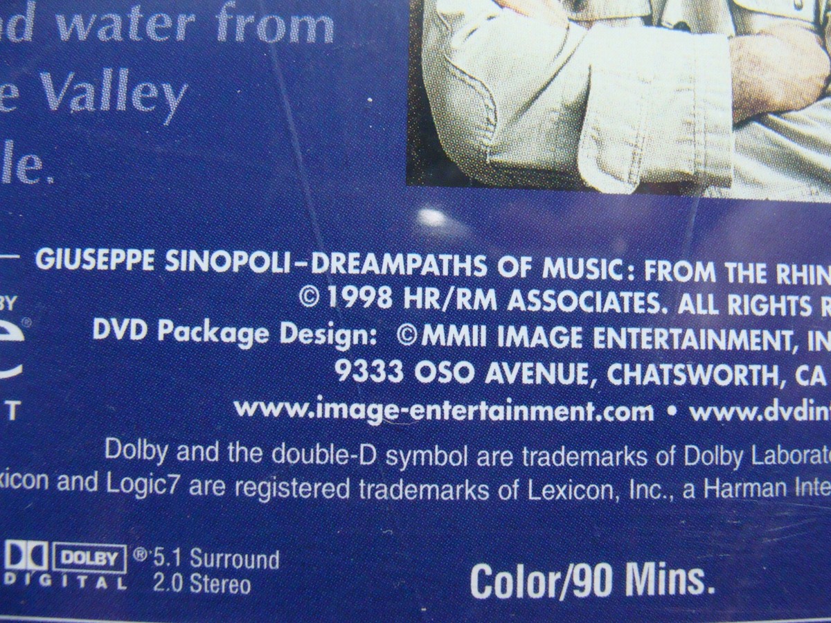 (未使用･未開封品)　The Two Eyes of Horus &amp; Dreampaths of Music [DVD] gsx453j 2 Giuseppe Sinopoli DVDs (1998) Dreampaths Of Music ~Rhine