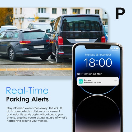 Rexing ProC4G 4G LTE 2-Channel Dash Cam with GPS – 2.5K Front + 1080p Rear - Picture 6 of 9