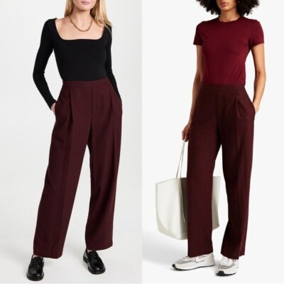 Vince Flannel Easy Pull On Pants Size Large NWT Deep Wine | eBay