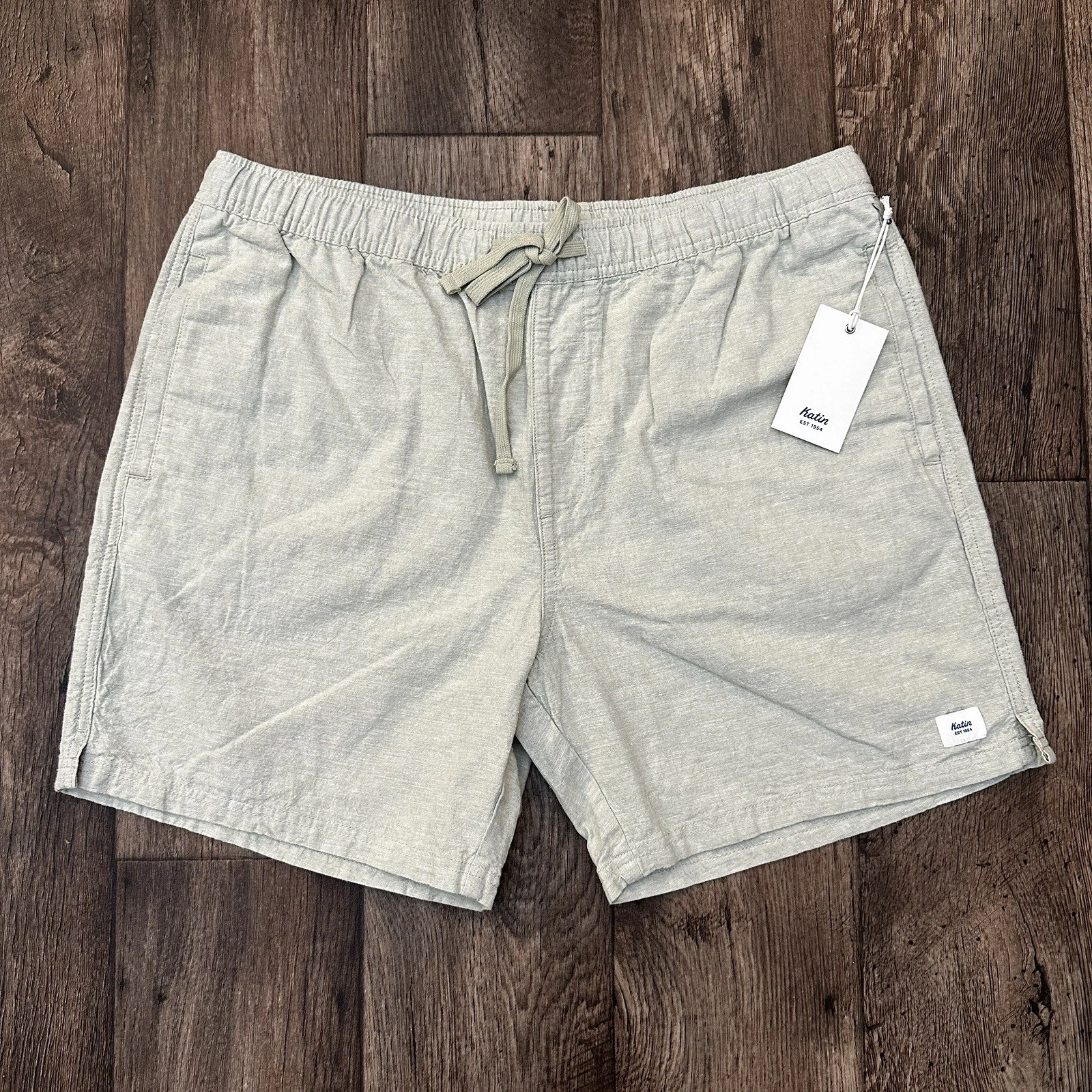 Katin Isaiah Local Linen Cotton Blend Shorts Men’s Size XL Desert Sage
