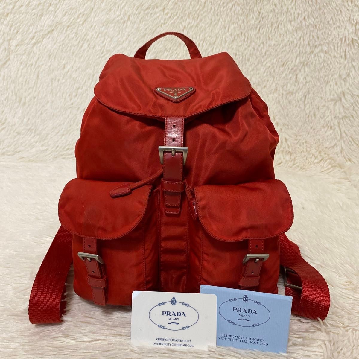 PRADA nylon backpack triangular logo Tessuto Vela… - image 1