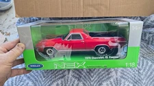 Welly NEX 1/18 Scale Diecast Red w/ Black Stripes 1970 Chevrolet El Camino New!