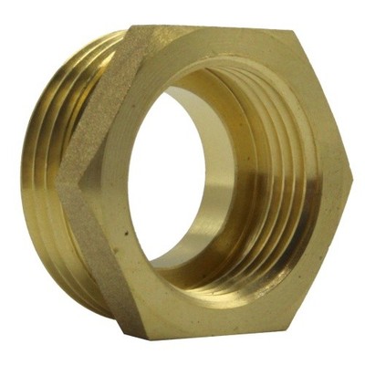Messing Reduzierstück DN20 - beidseitig flachdichtend AG 1'' / IG 3/4''