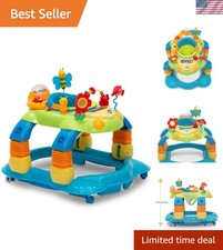 Lil' Play Station 4-in-1 Baby Walker Activity Center - Blue, Adjustable Height