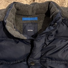 Baby Gap Boys Size 2 Puffer JacketWinter Coat Navy w/ Removable Hood