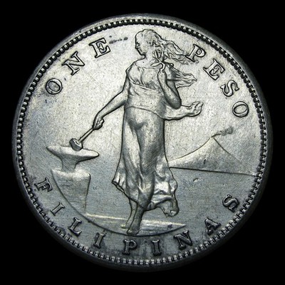 1908-S Philippines Silver One Peso  ---- Nice Details Coin ---- #PP752