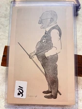 Early 1900's Billiard Post Card. Card Is In A Sleeve Then A Hard Plastic Case