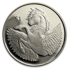 2018 British Virgin Islands $1 Virenium Pegasus BU Uncirculated Coin