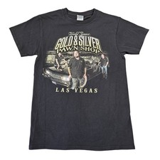 Vtg Gold and Silver Pawn Shop Las Vegas Graphic T Shirt Adult Small Black Show