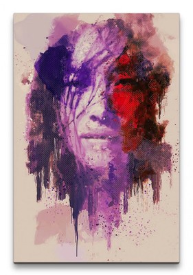 60x90cm Liu Wen Porträt Abstrakt Kunst Model Schöne Frau Farbenfroh Leinwandbild