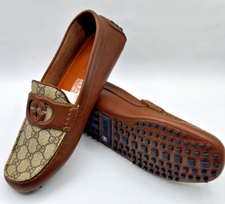 Gucci Interlocking G Men's Brown Leather Driving Moccasins Loafers UK8.5 US9 thumbnail 10