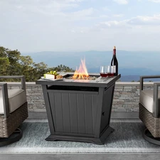 Member’s Mark 30" Square Gas Fire Pit Table in Grey