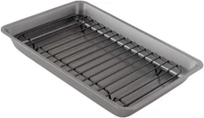 Chef Pomodoro Nonstick Carbon Steel Small Roasting Pan with Rack, Mini 