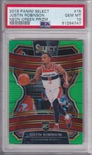 2019 Select Neon Green Prizm Justin Robinson ROOKIE /75 #15 PSA 10 GEM MINT