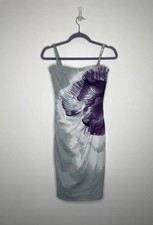 Karen Millen Floral Print Strapless Bodycon Pencil Dress Occasion Wedding UK 10