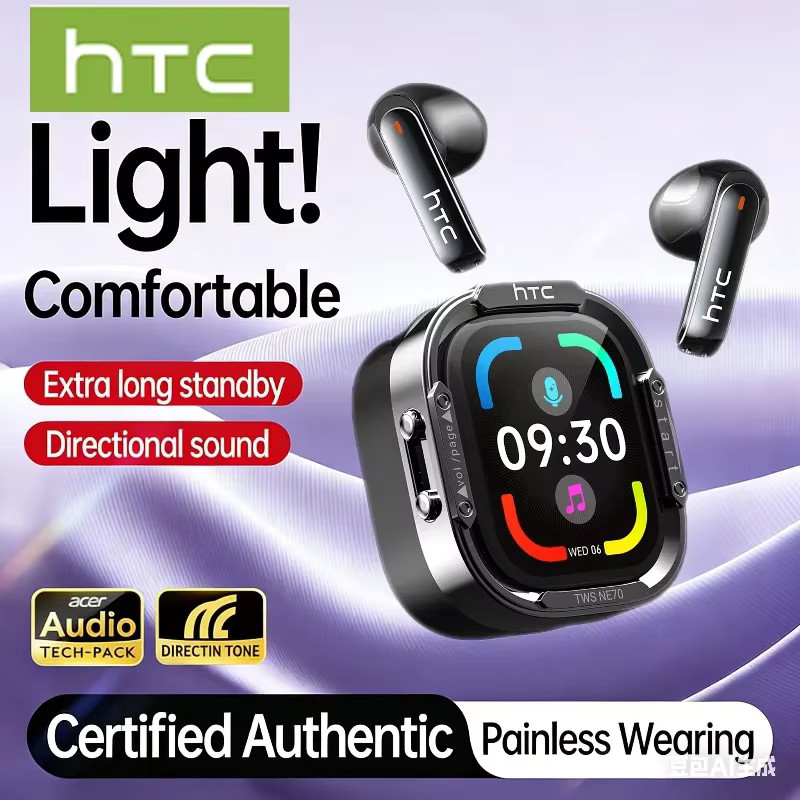 Touch Screen TWS Wireless Earbuds AI Translator Noise Reduction Gaming Headset