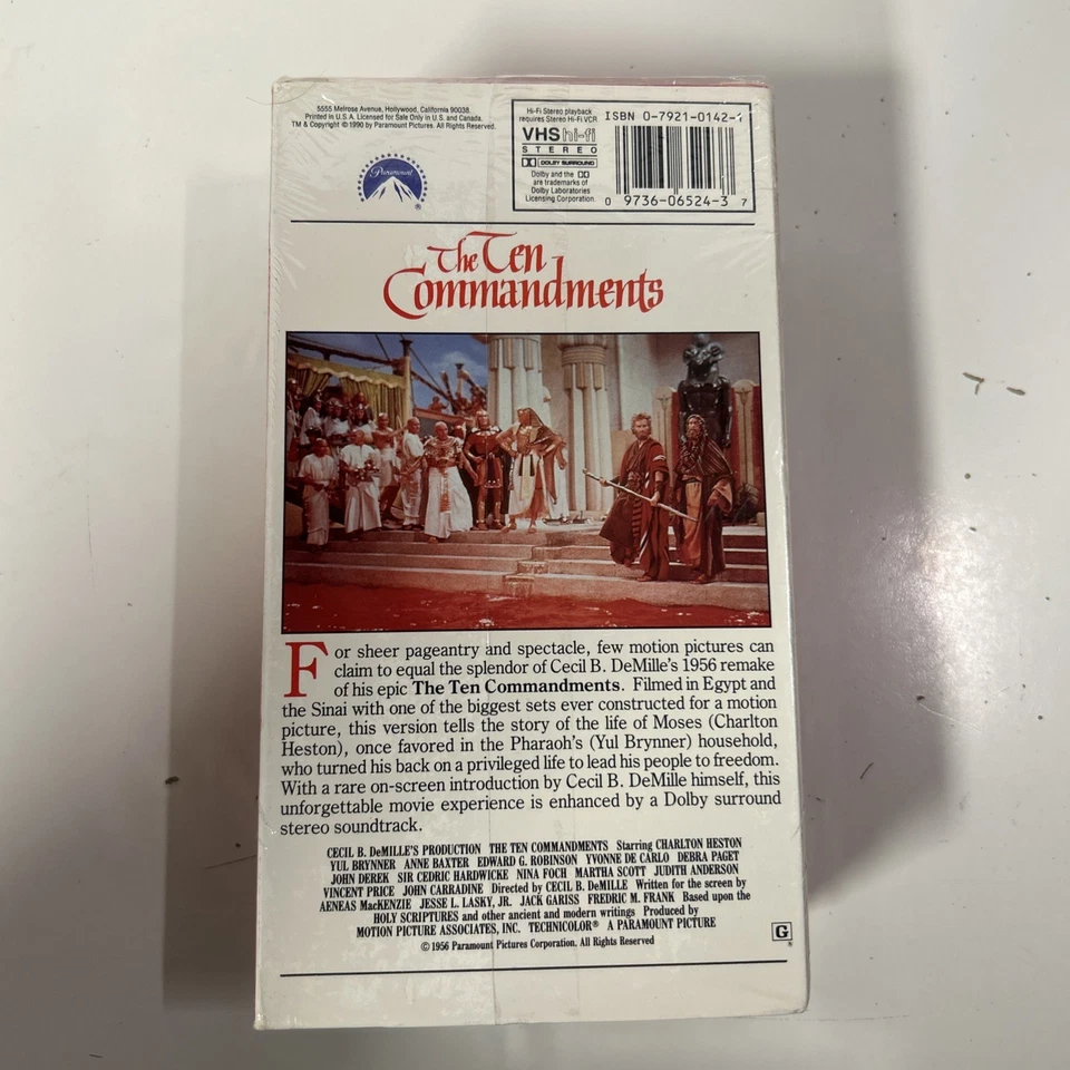 The Ten Commandments (1956) 2-Tapes Set Paramount Pictures VHS New SEALED Foto 4 de 4
