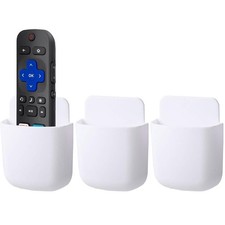 3 Pcs Remote Control Holder Wall Mount Self Adhesive Remote Case Hole-Free St...