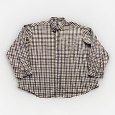 Carhartt S94 Shirt Men's XL Rugged Cotton Long Sleeve Plaid Workwear Brown