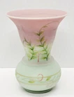George W Fenton ~ LOTUS MIST ~ Hand Painted ~  9-1/2" Pink & Green Floral Vase