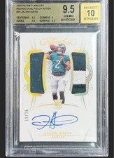 2020 Panini Flawless Jalen Hurts Rookie Patch Auto /25 BGS 9.5