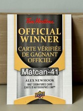 2025-26 UD Tim Hortons Alex Newhook NHL Signature Card 1:7200 Upper Deck