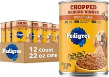 Chopped Ground Dinner Adult Soft Wet Dog Food with Chicken, 22 oz. Cans 12 Count 25.38 per gallon