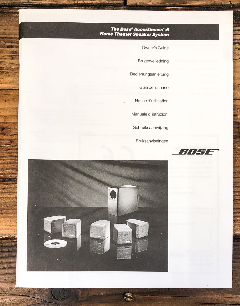 Bose Acoustimass-6 Speaker Owners / User Manual *Original*