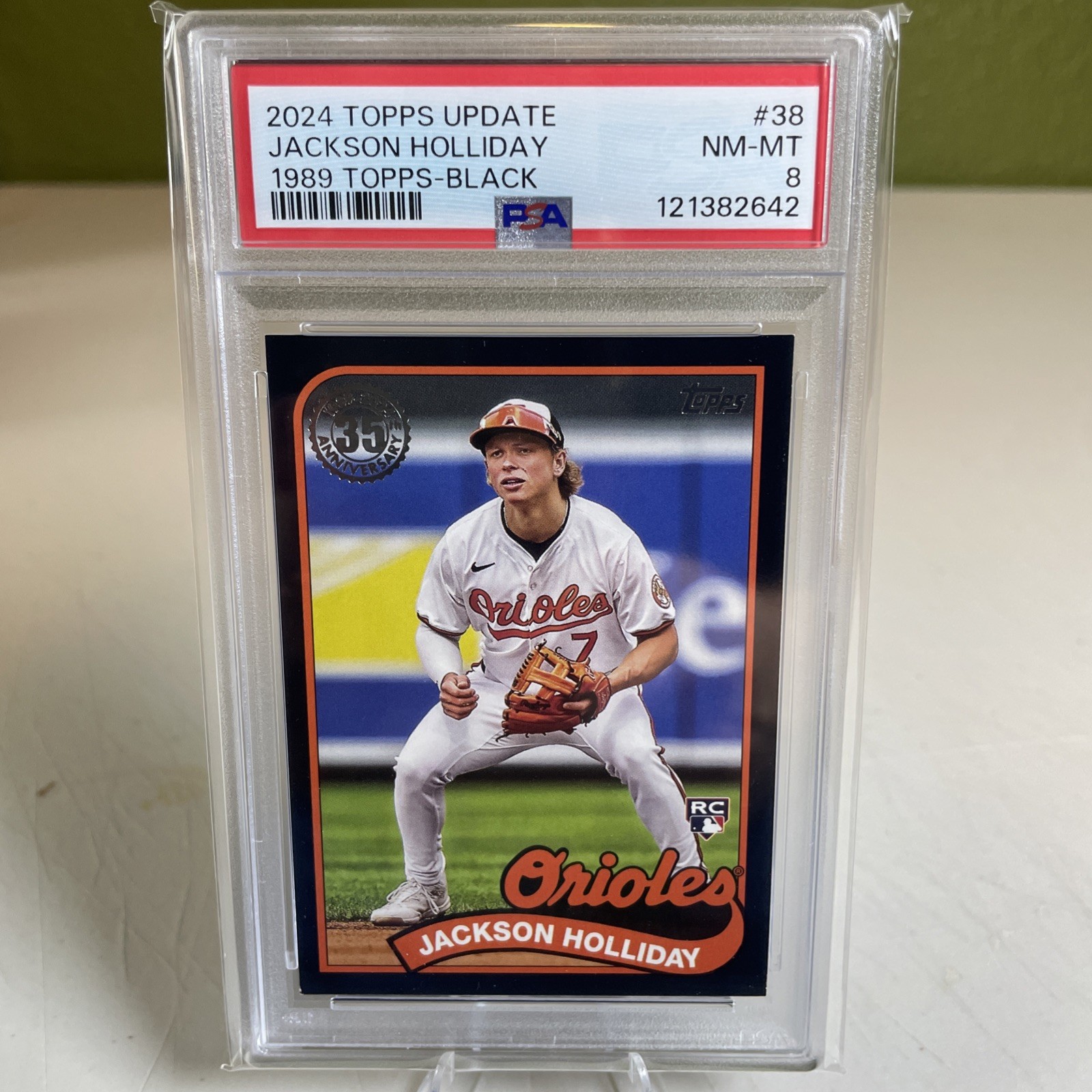 2024 Topps Update 1989 Topps-Black Jackson Holliday 89US-38 RC PSA 8 Rookie /299