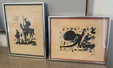 🔥Rare Set Of 2 Picasso & Miro Lithographs🔥Original Frames!