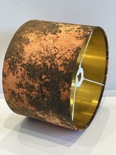 new Handmade Dry Abstract Art Brown Orange Velvet Drum Lamp Shade 30 X 21