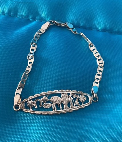 Beautiful Silver Good Luck Bracelet With Elephant