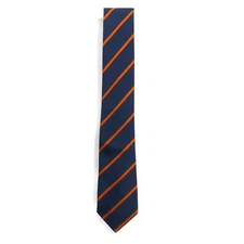 A.P.C. France Made tie Navy Regimental Striped Polyester