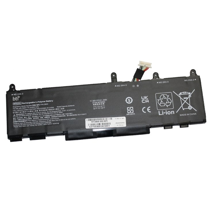 BTI WP03051XL compatible 51.3Wh 3-cell battery for HP Elite X360 Elitebook 830 E