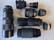 Large lot of  Yashica Vivitar SLR Camera Lenses and Filters Unknown Mounts
