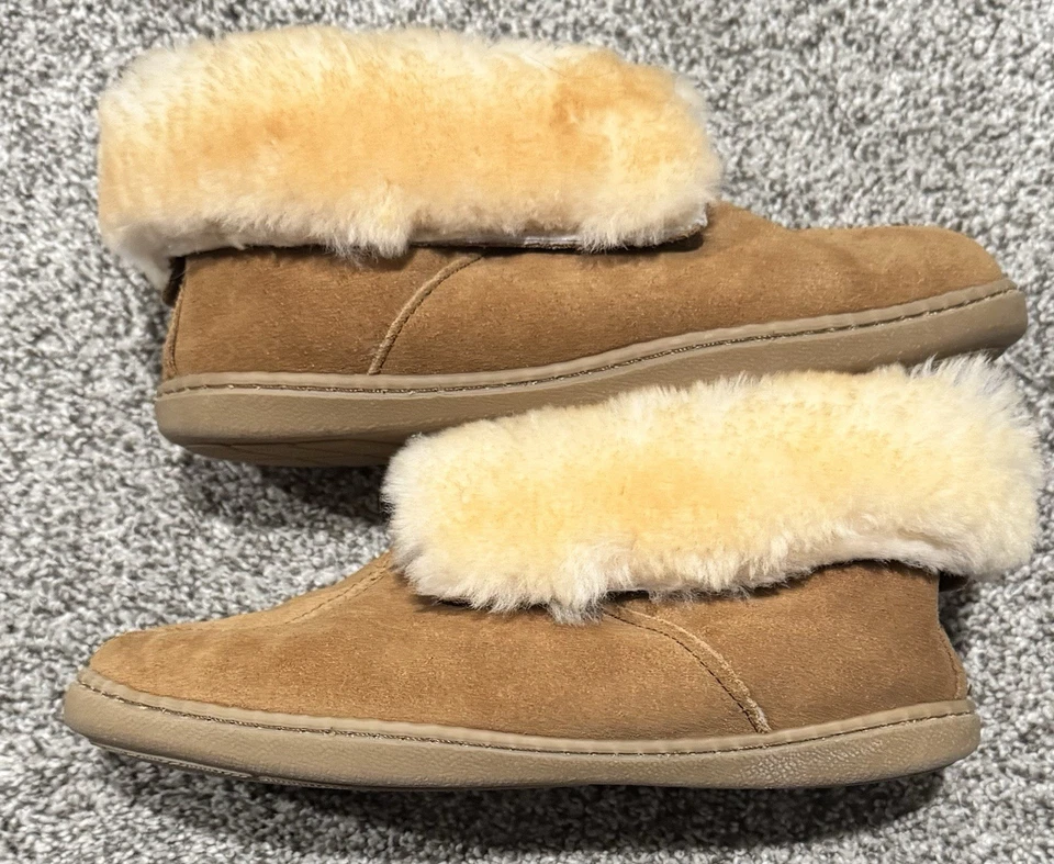 MINNETONKA Botas al Tobillo de Piel de Oveja Gamuza Tostada 3351 Talla 8 Zapatos de Casa Foto 3 de 4