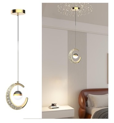 MGold/Black Moon Star LED Celling Lights Bedroom Pendant Light Modern