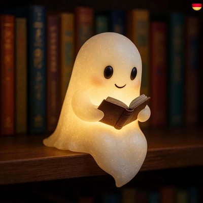Niedliche Cute Ghost Reading Lamp - LED Book Light Halloween Decor (New)